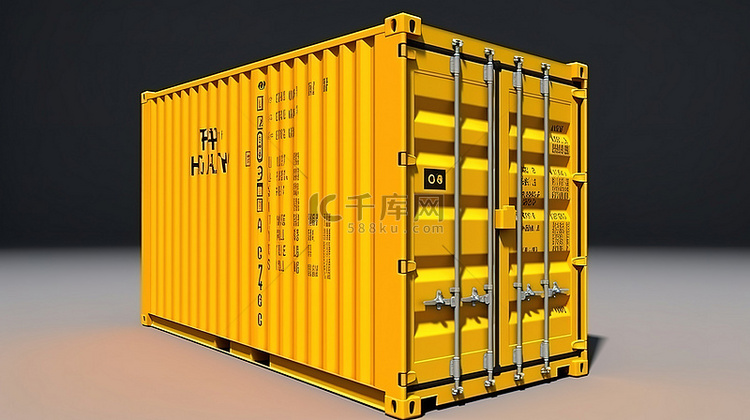 货运集装箱的 3D 渲染，用于