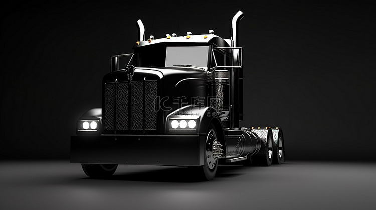 一辆强大的黑色卡车的 3d 渲染