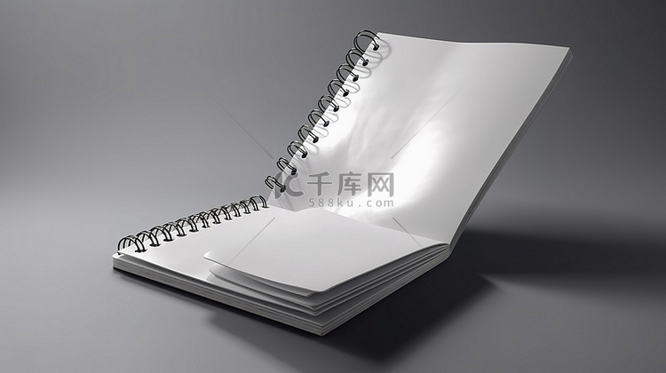 干净的空白笔记本模型，用于设计