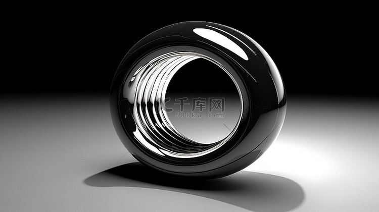 黑白圆形设计，单色发光环的创意