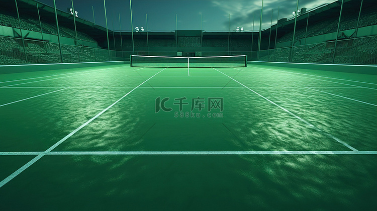 令人惊叹的网球场 3D 渲染
