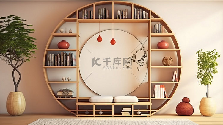 日本风格的客厅，配有榻榻米地板