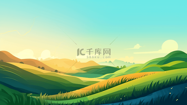 创意唯美田野风景