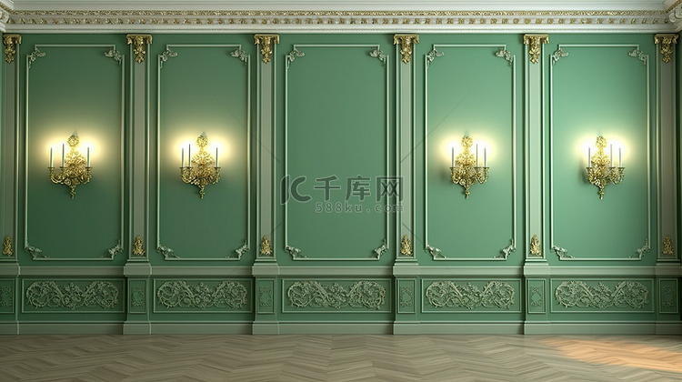 传统绿墙的 3d 渲染