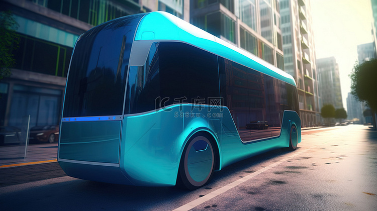 智能自主电动公交车行驶城市街道