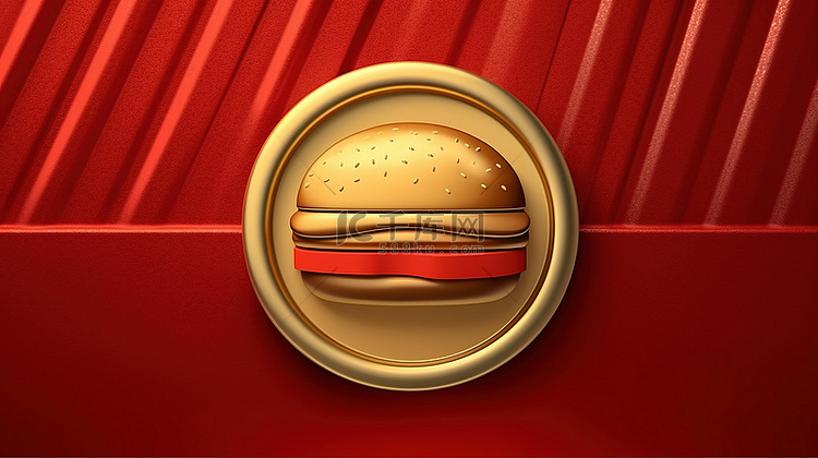标志性的汉堡菜单是 3D 渲染