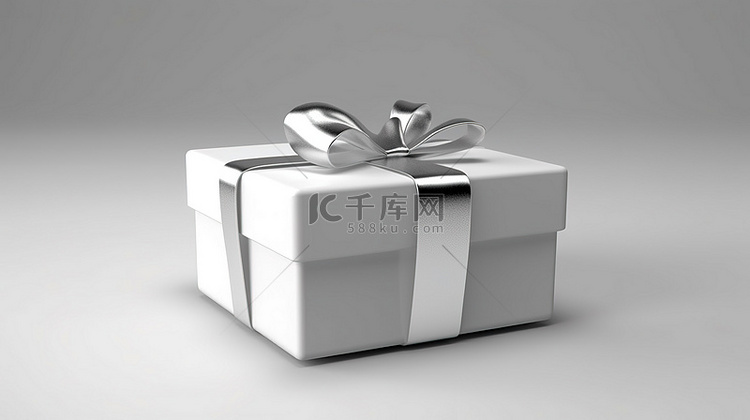 白色礼品盒的 3d 渲染