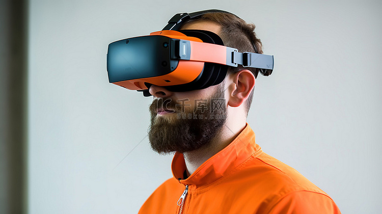 一位土木工程师戴着 3D 虚拟