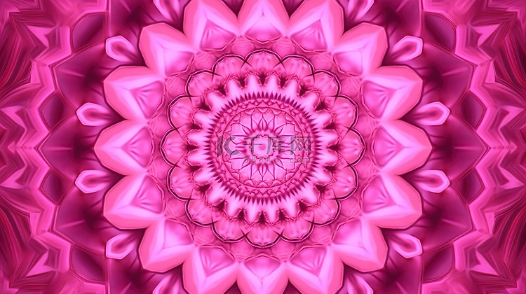 对称且充满活力的抽象粉红色装饰