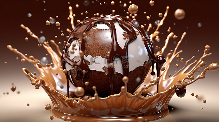 3D 巧克力爆炸令人惊叹的插图