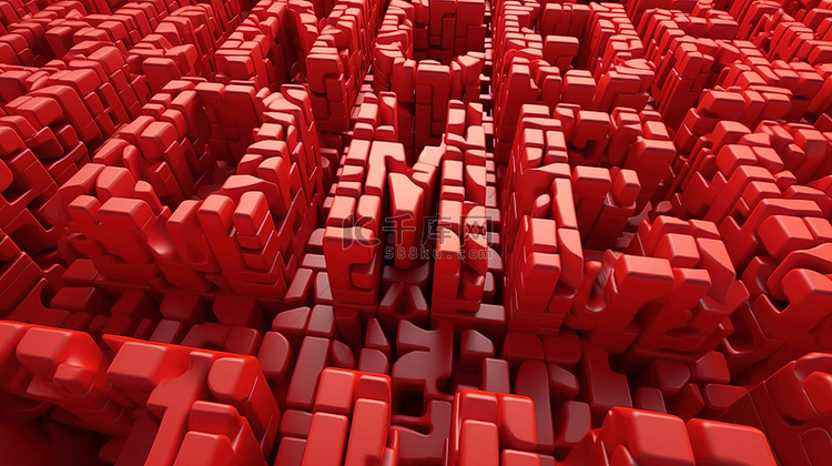 加入我的粗体 3d 红色字母 3d 渲染