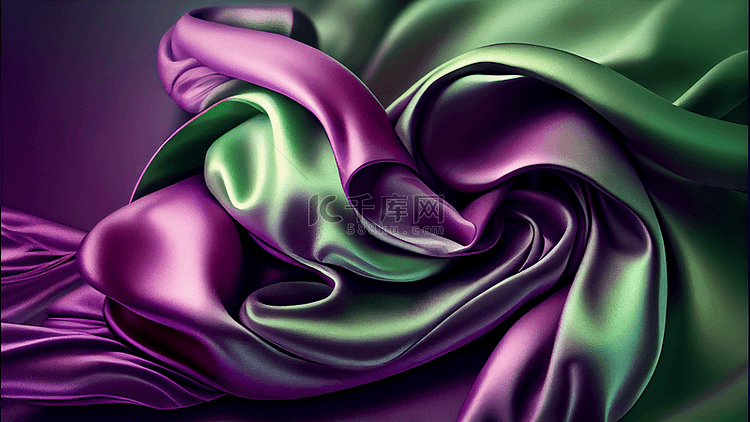 绸缎质感紫色绿色背景