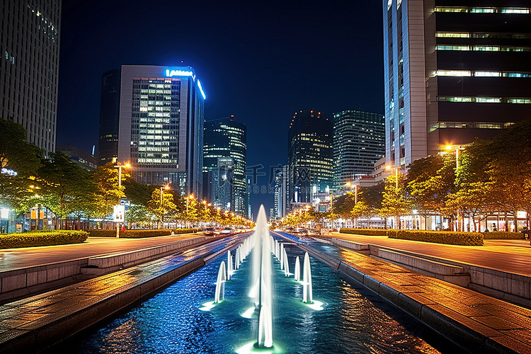 首尔沿线的喷泉