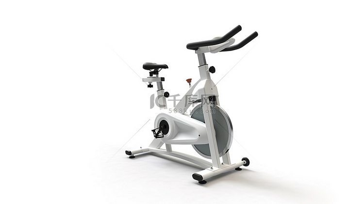 固定健身自行车健身器材的白色背