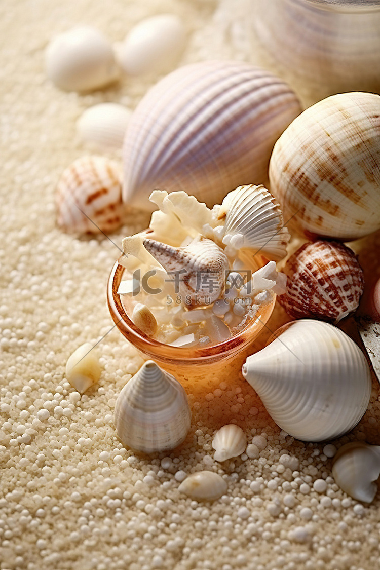 沙滩上的白色贝壳