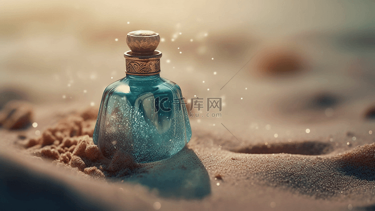 香水蓝色沙地亮晶晶背景