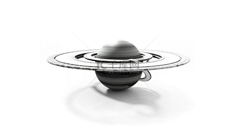 空间简单 3D 渲染环形行星和
