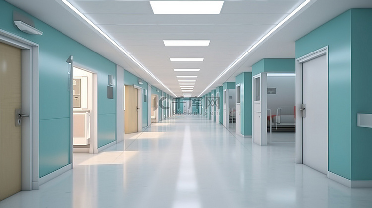 医院走廊室内设计现代医疗诊所走