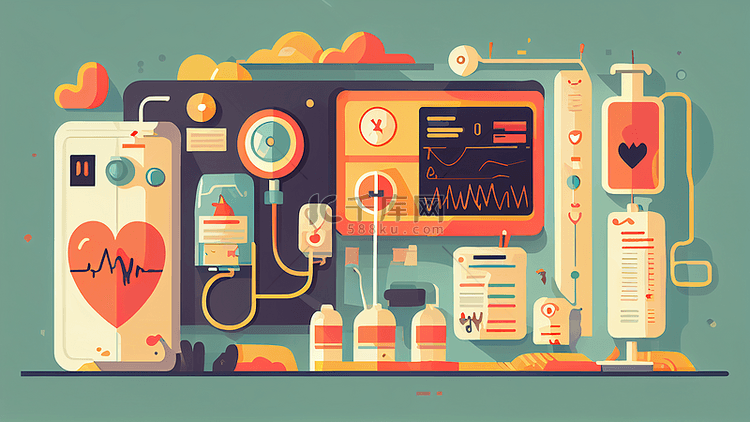 医疗设备心电图背景