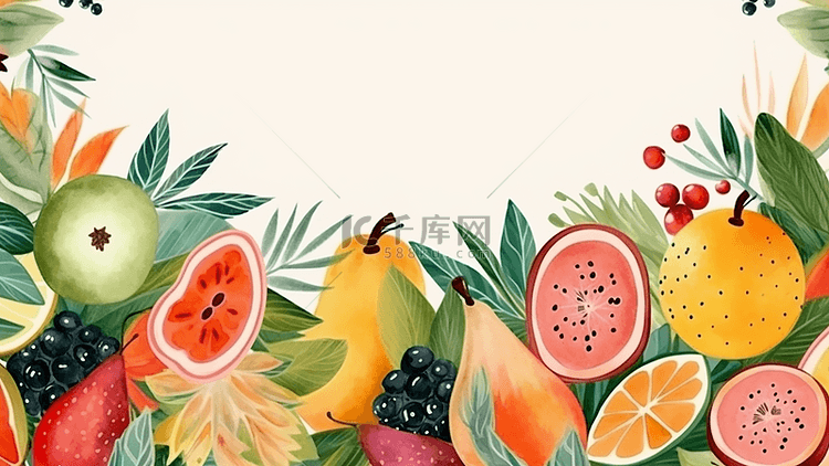 水果生鲜边框背景