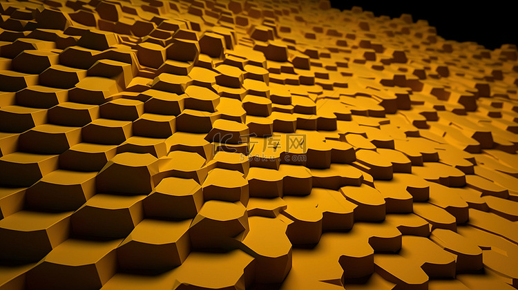 蜂窝状黄色抽象背景的顶视图 3