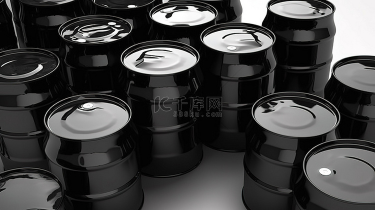 3d 渲染的黑色油桶