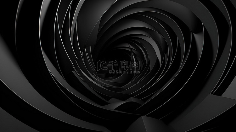 3d 渲染中的黑色几何背景
