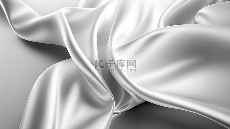 丝绸绸缎布料白色背景