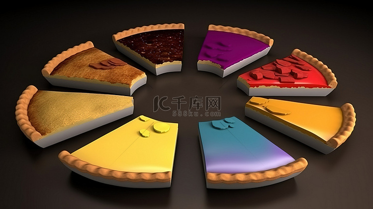 3d 渲染中设置的各种饼图
