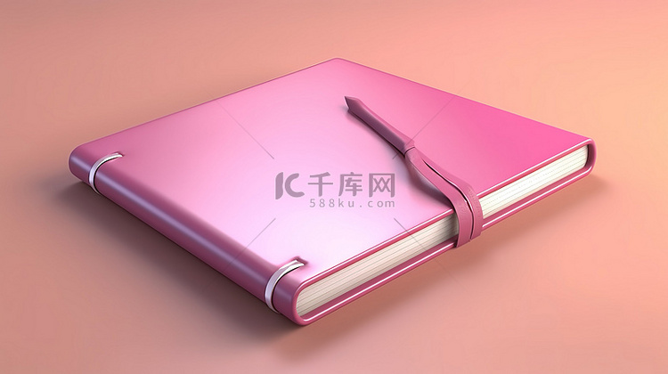 用于记笔记的特写粉色记事本的 