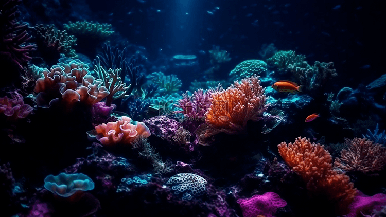 海底珊瑚梦幻背景