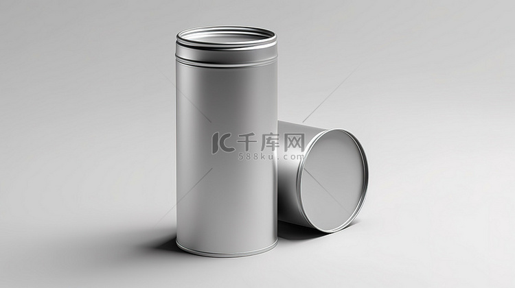 银环小圆柱形锡罐包装样机的 3