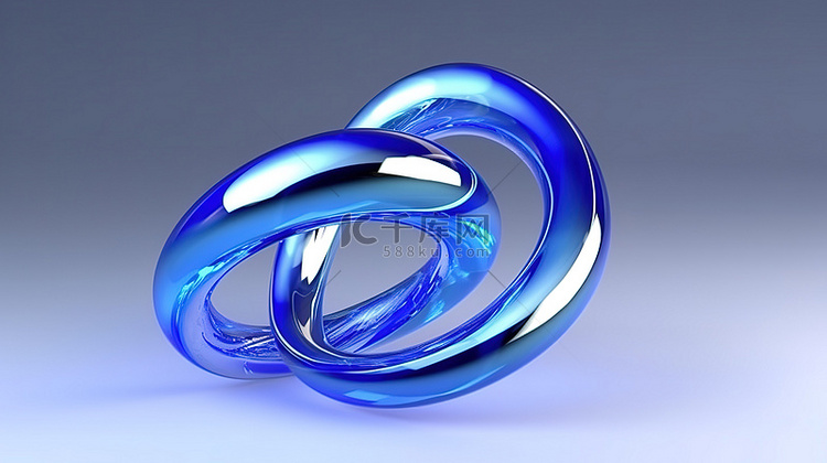 蓝色墨水螺旋的 3D 渲染