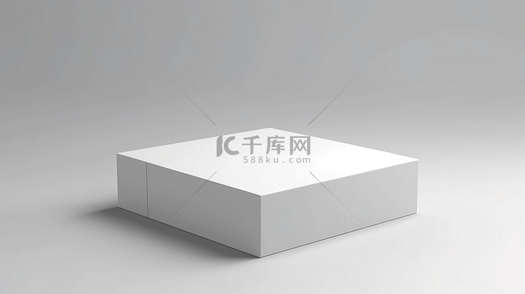 3D 渲染白盒包装，用于产品展