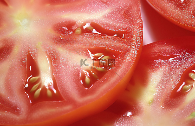 显示不同部分的番茄图像