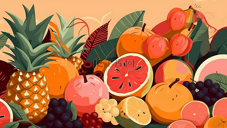 水果背景插画