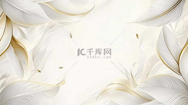 高奢精致典雅的白金花朵背景