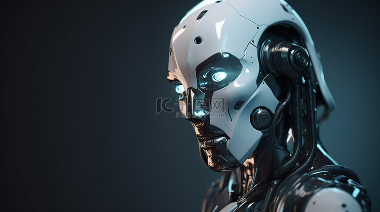 人工智能机器人或机器人在向前注