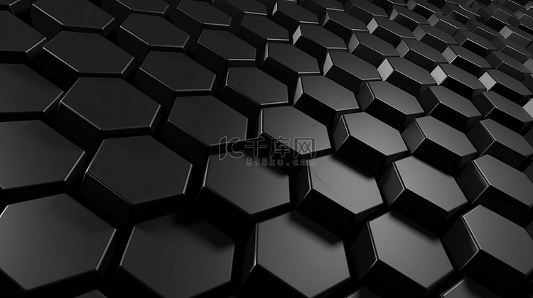 未来技术概念碳细胞黑抽象六边形