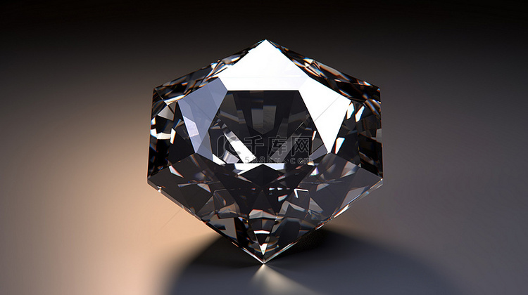 3D 渲染中的辐射黑钻石宝石