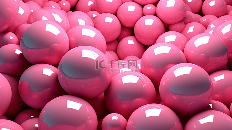 3d 粉色球体插画背景