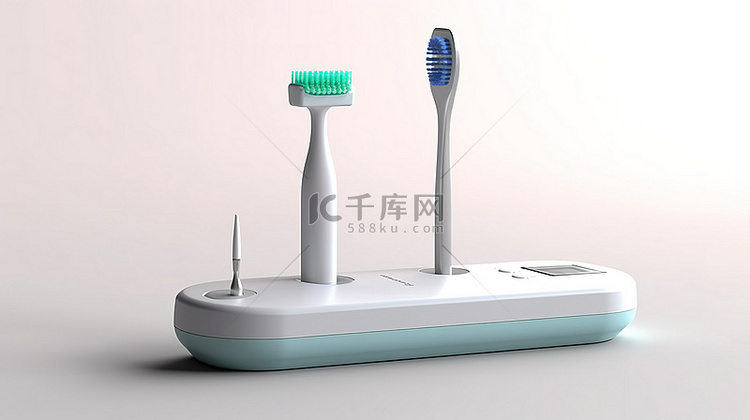 基本牙刷和现代电动牙刷，带充电