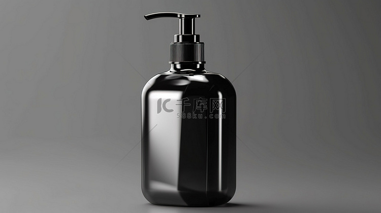 灰色背景黑色洗手液泵瓶样机肥皂