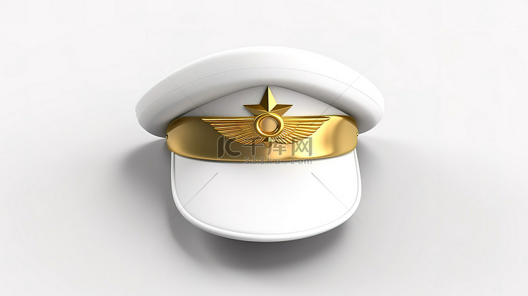 白帽上的金色飞行员徽章是民航和