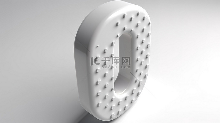 3D 渲染斜角白色文本类型 1