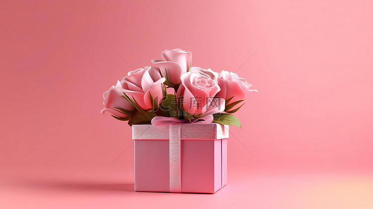 生日幸福是玫瑰色背景上的 3D
