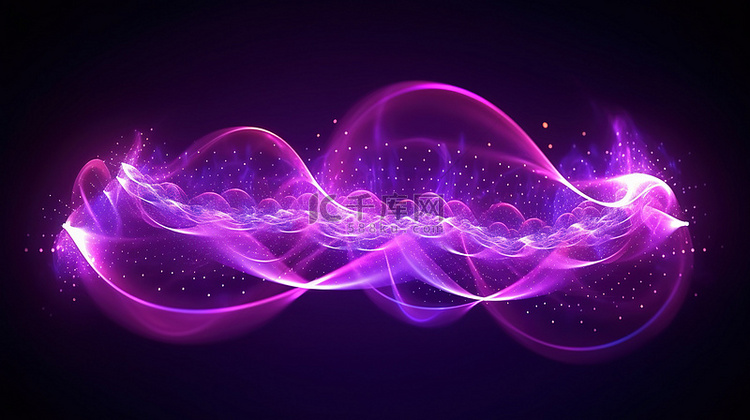 具有动态声波和音乐粒子脉冲的紫