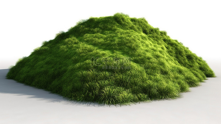 3d 渲染中孤立的绿草山