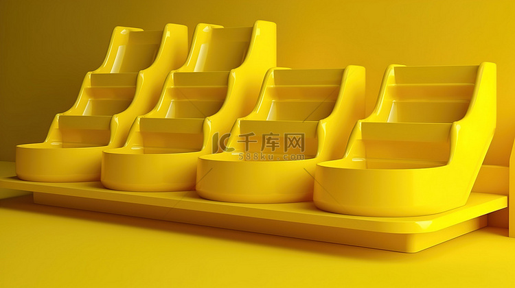 黄色产品展台的充满活力的 3D