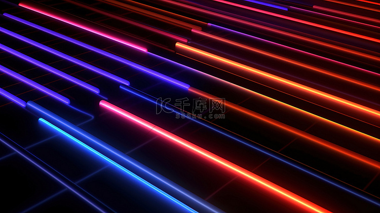 抽象形成的 3d 霓虹灯线